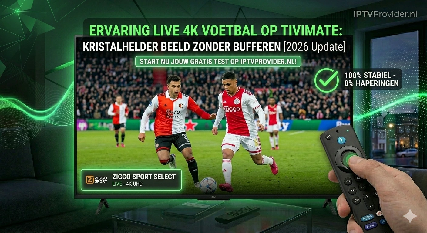 Een stabiele 4K voetbalstream op TiviMate zonder haperingen via iptvprovider.nl
