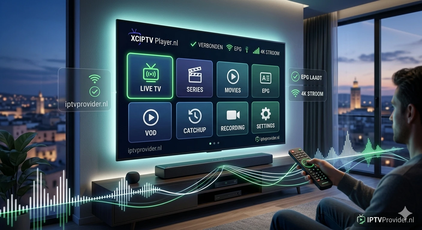 XCIPTV Player Installatie Gids dashboard met multi-screen overzicht